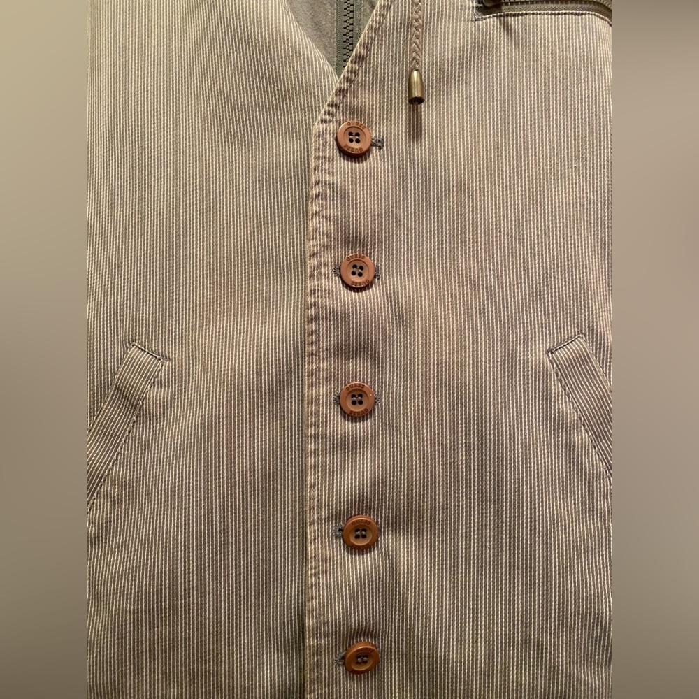 GUESS Men’s Gray Vest Zip Up Button Up Hoodie Size S - Picture 6 of 13